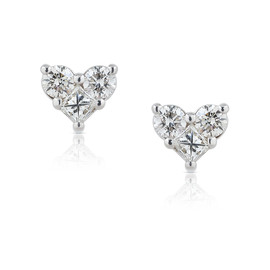 heart diamonds earrings