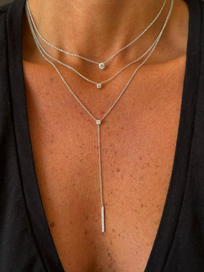 Lariat diamond necklace