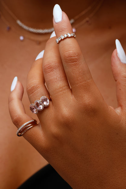 Tri morganite ring