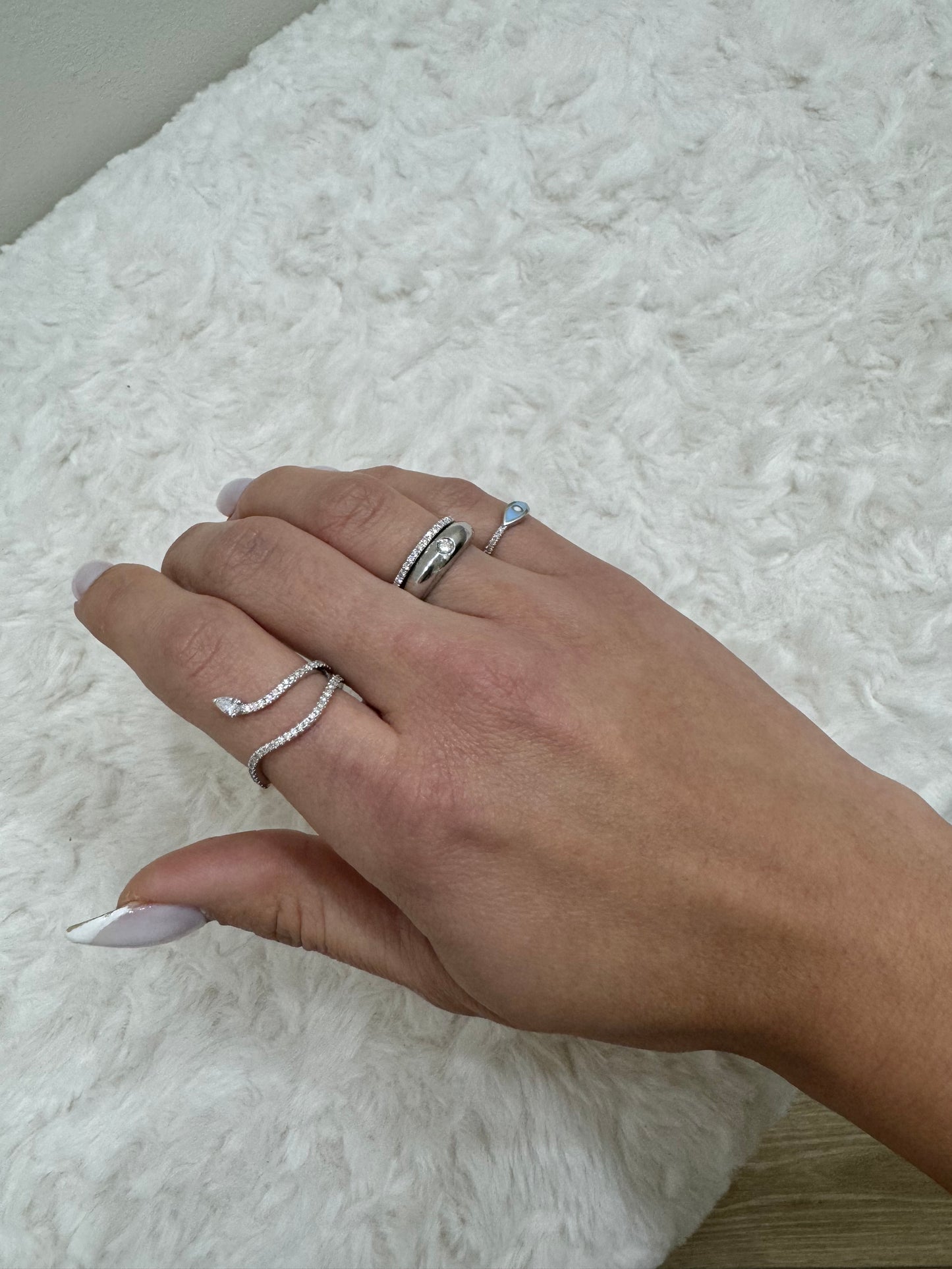 snake drop diamond ring