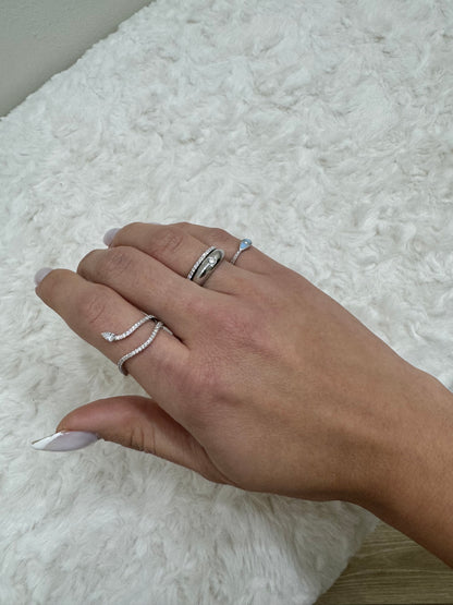 snake drop diamond ring