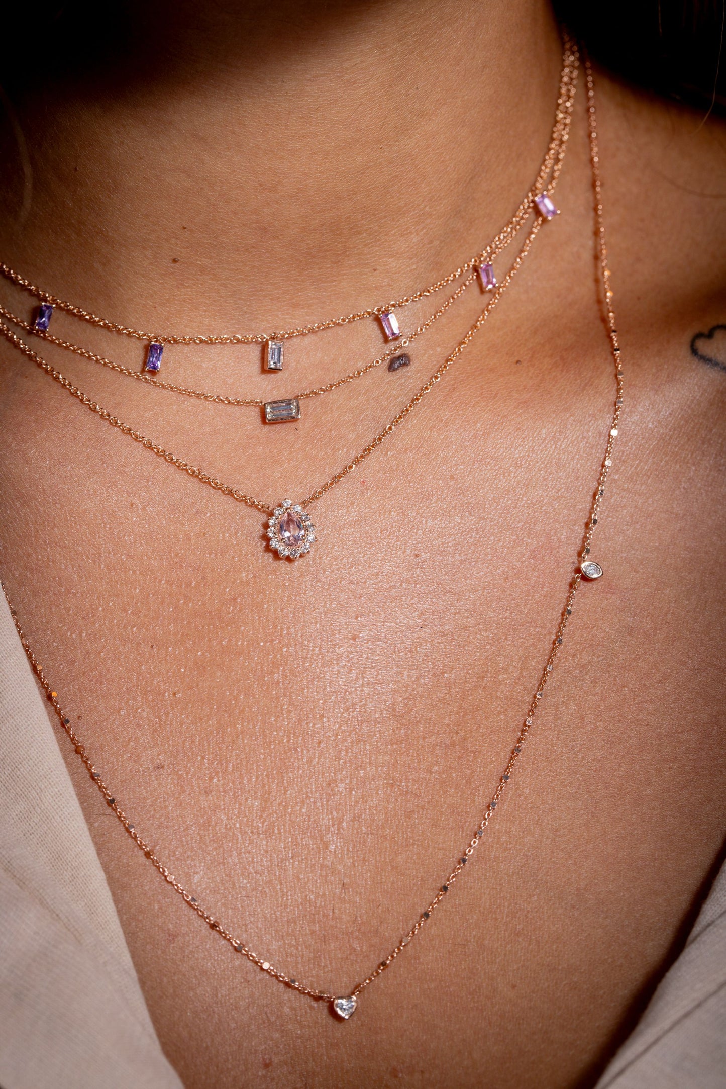 Morganite Drop Necklace