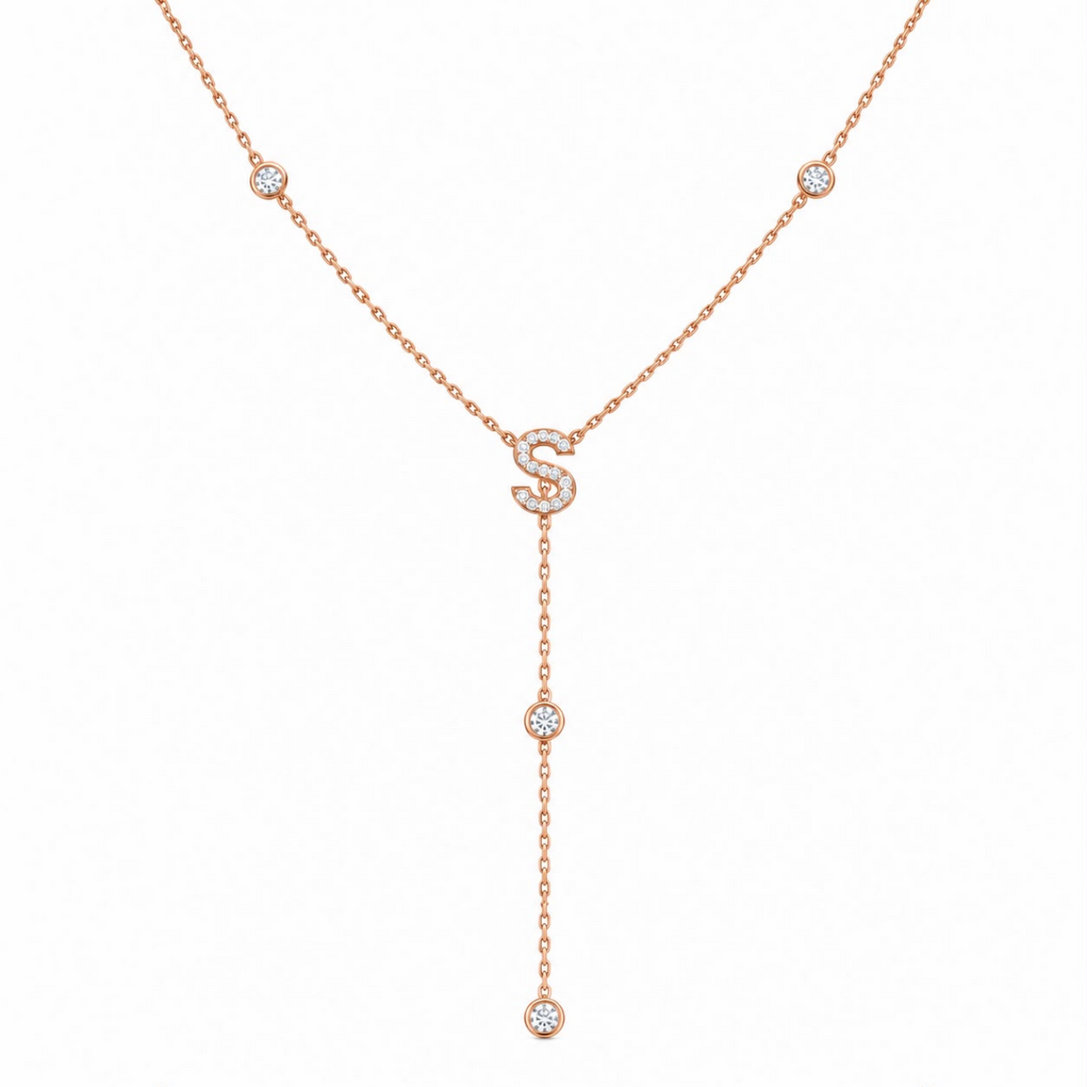 Diamond letter necklace