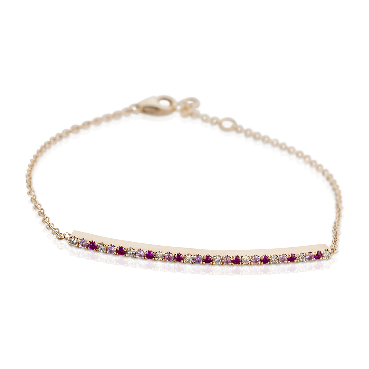 Row gamstone diamonds bracelet