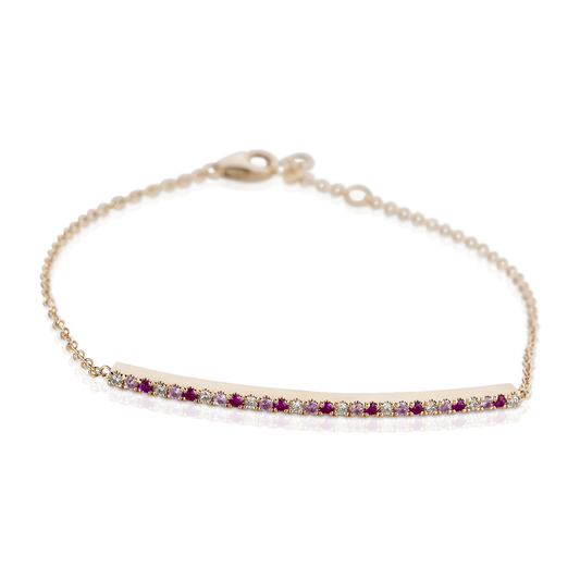 Row gamstone diamonds bracelet