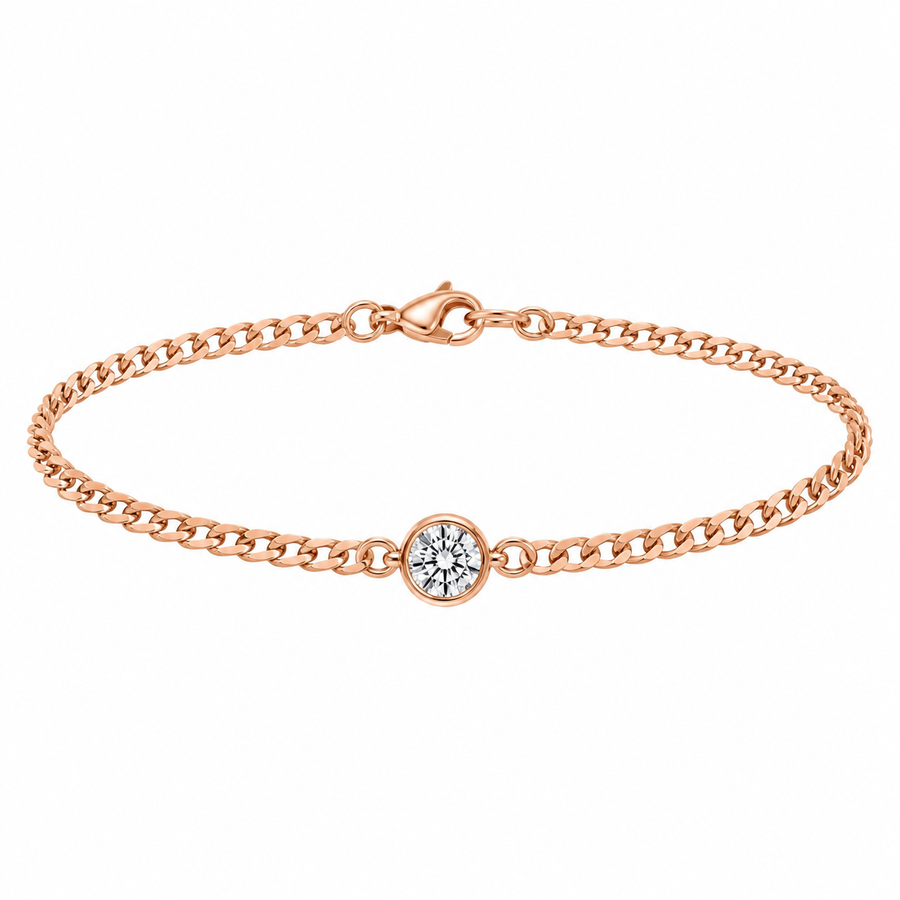 Diamond curb bracelet